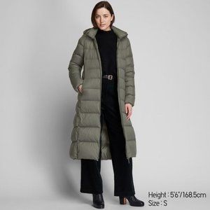 WOMEN Ultra Light Down Long Coat KHAKI